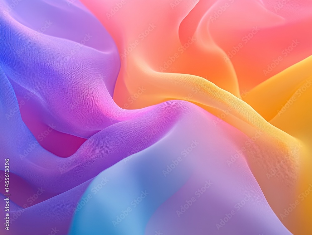 Obraz premium Abstract pastel gradient background with soft flowing fabric texture and smooth color transition
