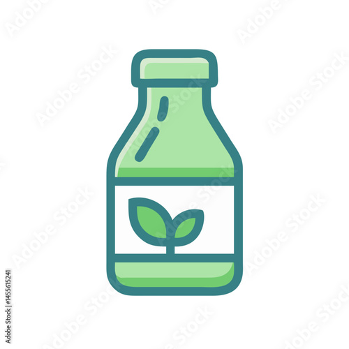 Organic Milk Bottle Icon Design