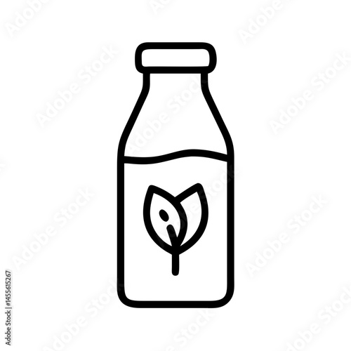 Organic Milk Bottle Icon Design
