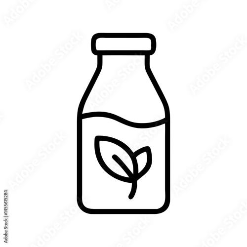 Organic Milk Bottle Icon Design
