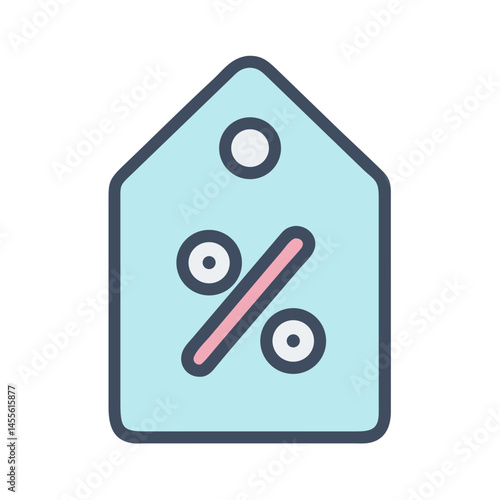 Percentage Tag Label Icon Design