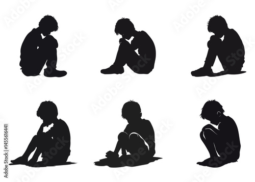 Sad Child Silhouettes Childrens Depression Mental Health Sadness Grief