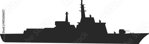 Silhouette of a Naval Destroyer Warship