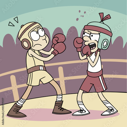 Epic Boxing Showdown Between Silly Cartoon Characters in Full Gear
