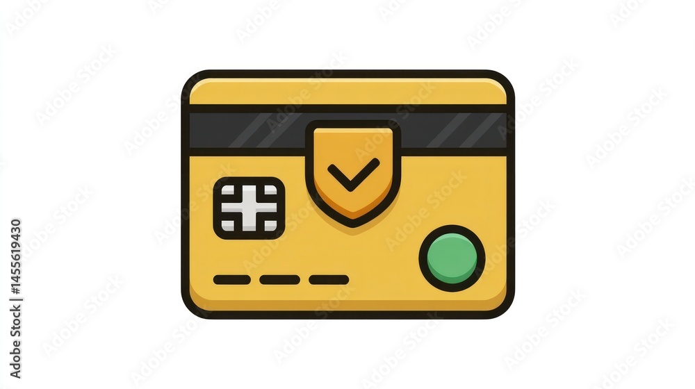 Secure Payment Card with Shield Icon for Financial Protection and Safety Secure Payment Card with Shield Icon for Financial Protection and Safety