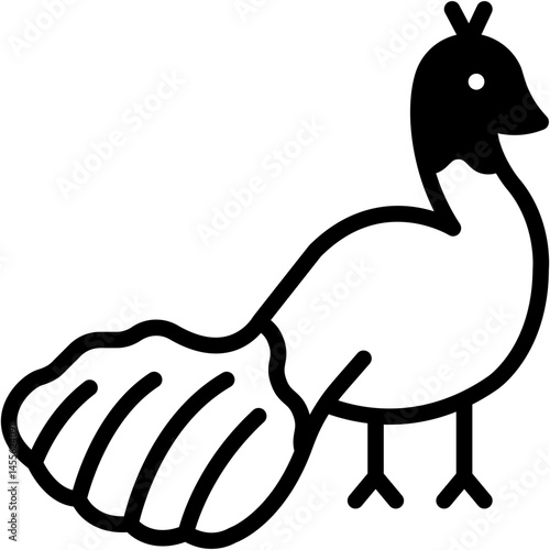Vector Icon Peacock, Animals, Zoology, Ornithology, Fauna, Wild Life