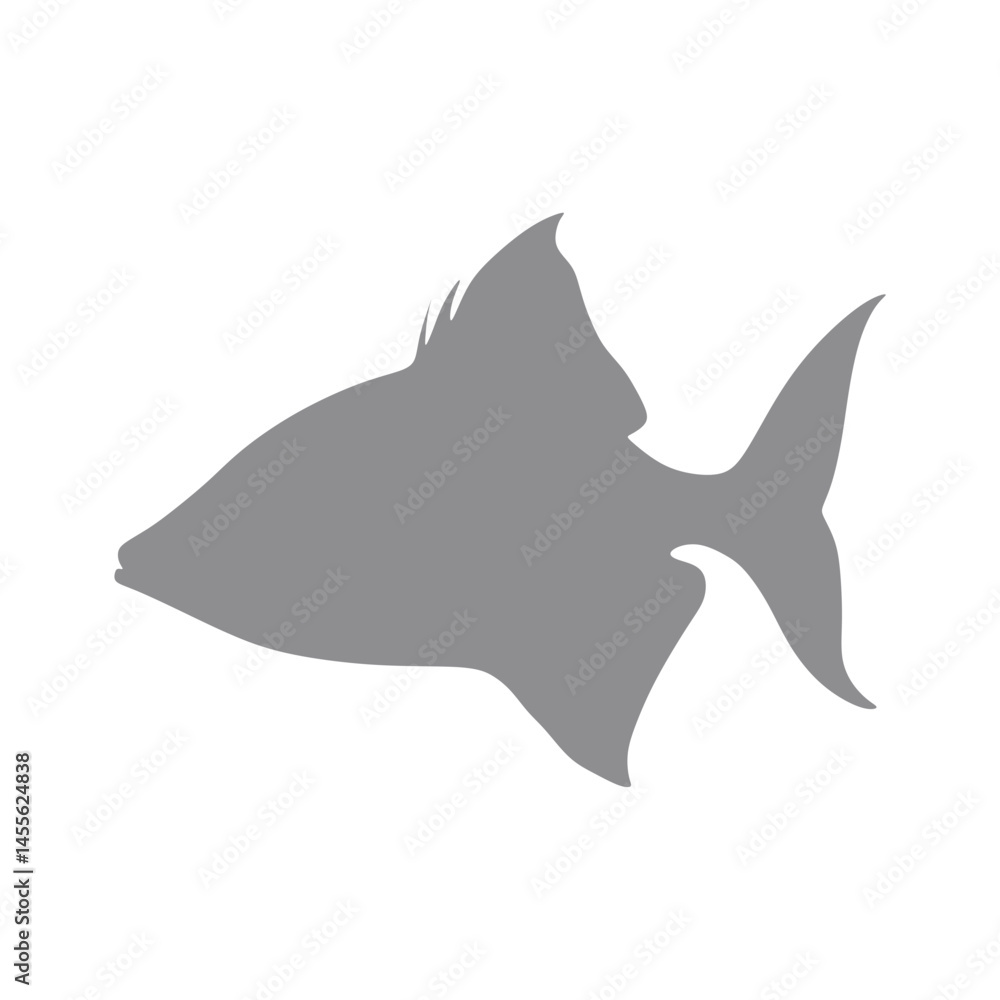 Fish vector silhouette on transparent background Fish vector silhouette on transparent background