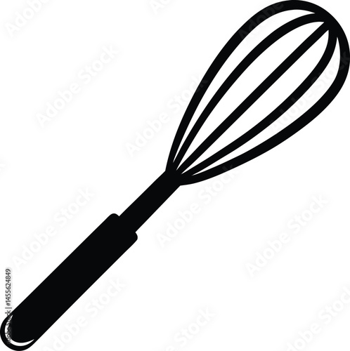chef s whisk with batter on white background