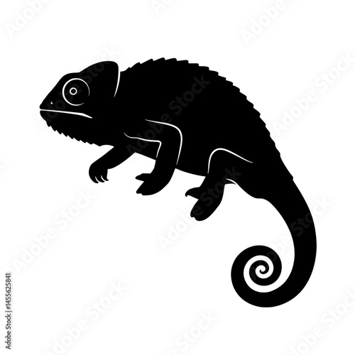 chameleon cartoon isolated on white