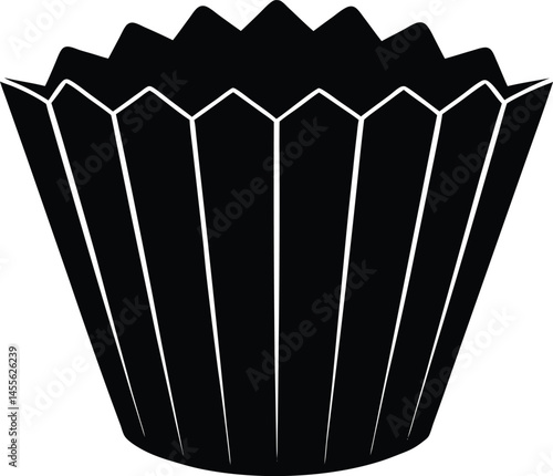 cupcake wrapper peeled back on white background   