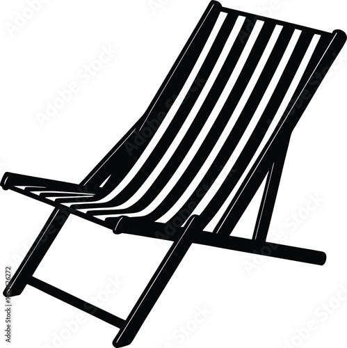 deck chair folded on white background