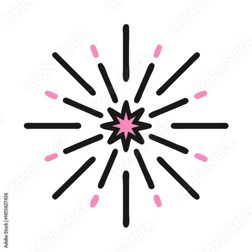 Radiating Eight Point Sparkle Icon Design