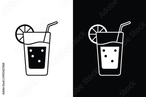 Lemonade Drink Icon. Minimalist Vector of Summer Beverage