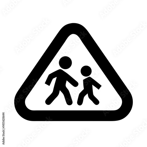 School Zone Caution Sign Icon Design