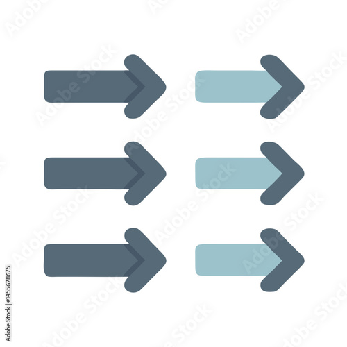 Sequential Arrow Labels Flow Icon Design