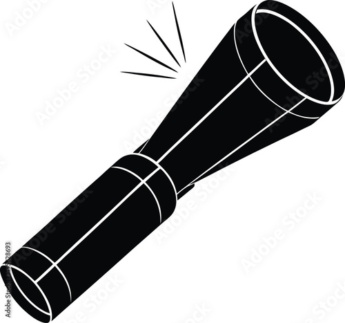 flashlight with strobe effect on white background