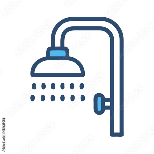 Shower Water Spray Bathroom Icon Design