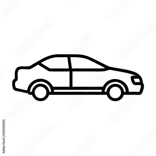 Side View Sedan Car Icon Design