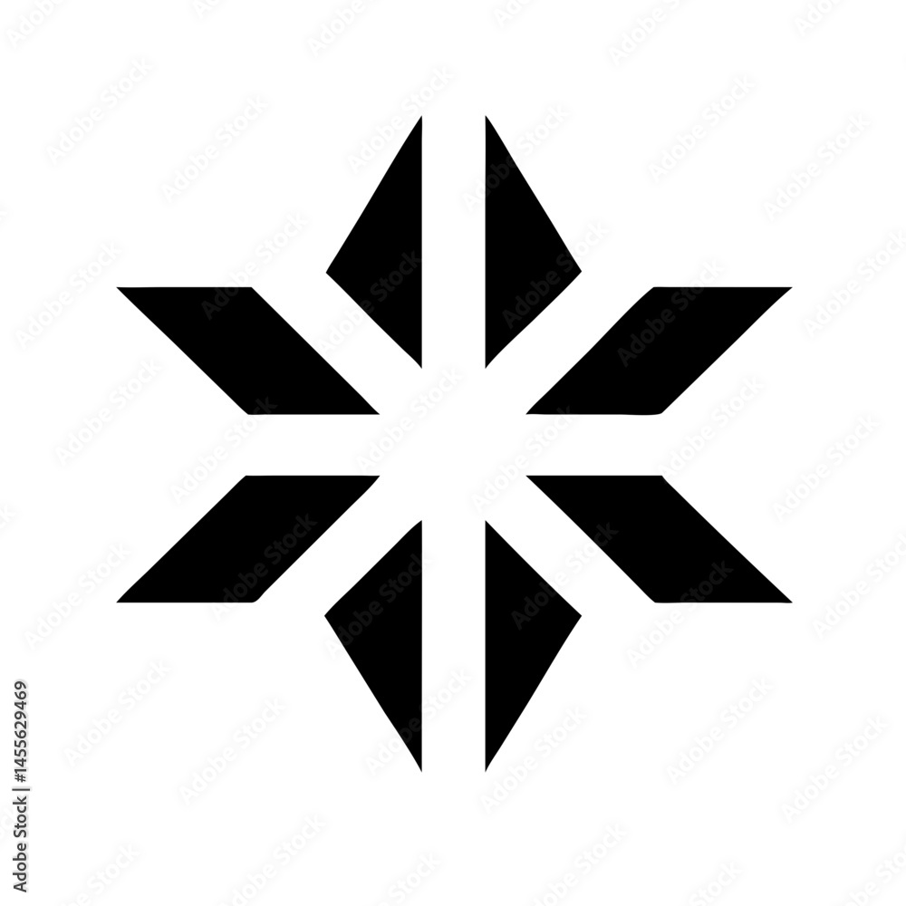 Obraz premium Simple Eight Point Star Icon Design