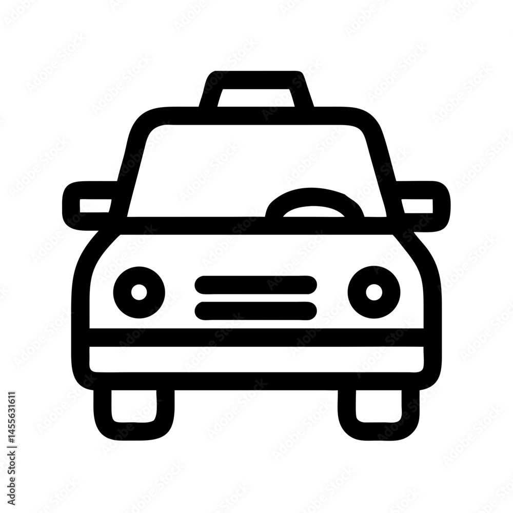 Taxi Vehicle Front View Icon Design Taxi Vehicle Front View Icon Design