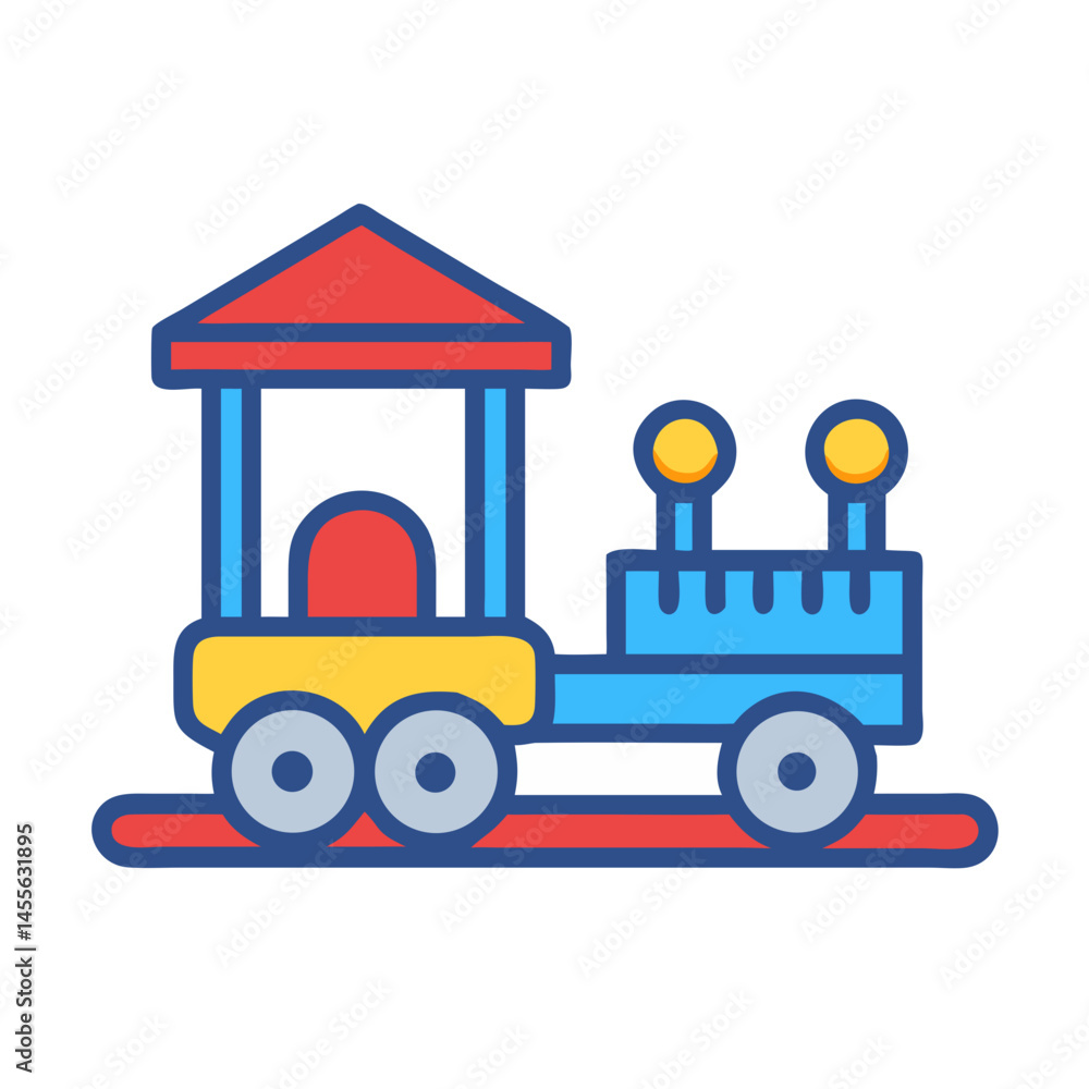 Naklejka premium toy train on a white background