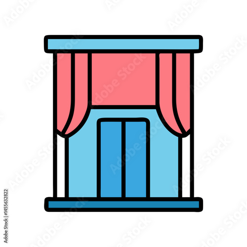 Voting Booth with Curtain Icon Design