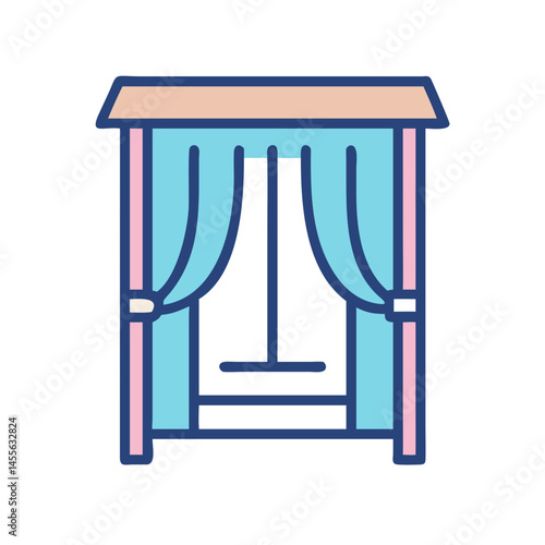 Voting Booth with Curtain Icon Design