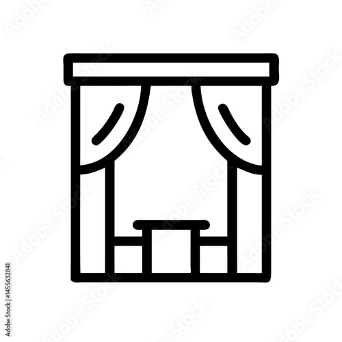 Voting Booth with Curtain Icon Design