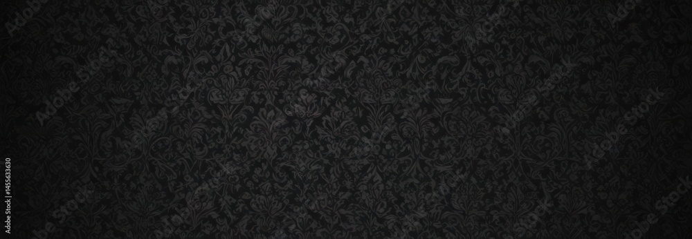 Fototapeta premium Dark damask wallpaper, intricate gothic pattern, shadow, gray