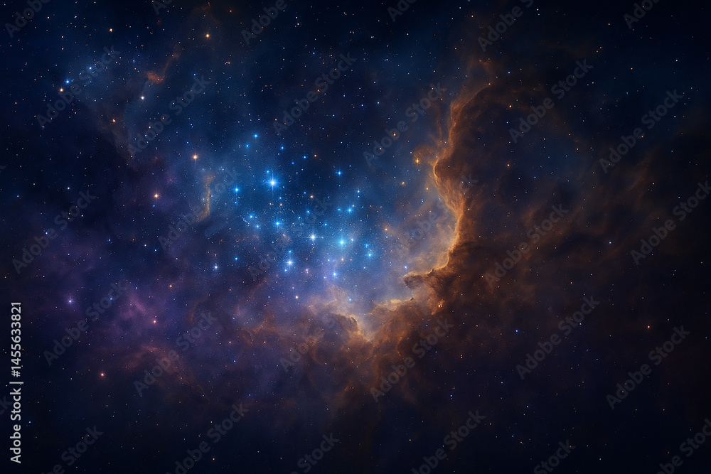 Fototapeta premium Stunning Nebula with Stars and Cosmic Clouds in Deep Space