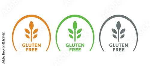 orange gluten free logo. gray gluten free. gluten free concept