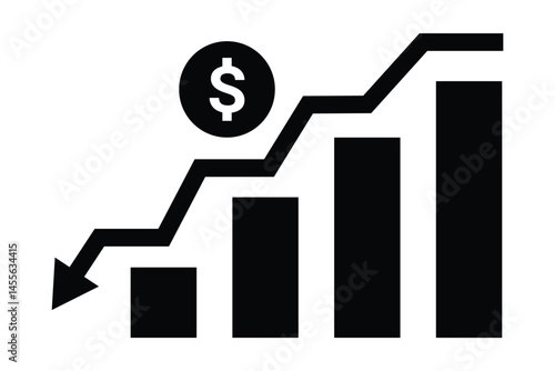 Bankrupt solid icon. Cost reduction flat vector icon. Vector icon. 