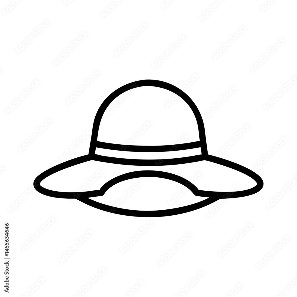 Wide Brim Sun Hat Icon Design Wide Brim Sun Hat Icon Design