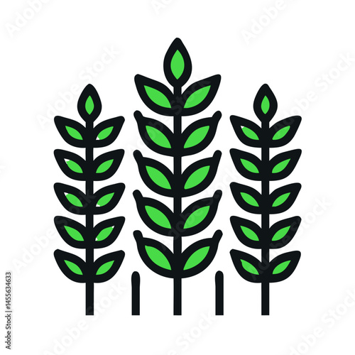 Wheat Crops Harvest Field Icon Design