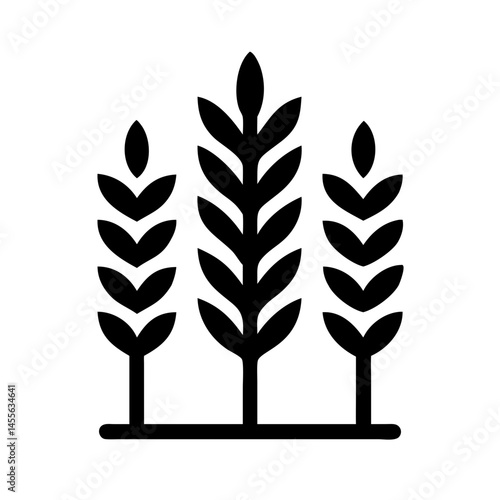 Wheat Crops Harvest Field Icon Design