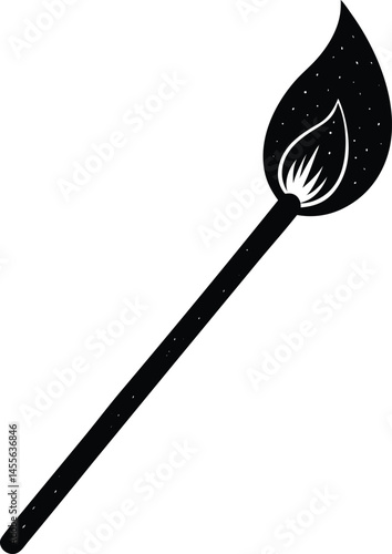 lit matchstick on white background  .eps