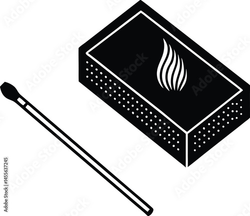 matchbox with striker on white background 