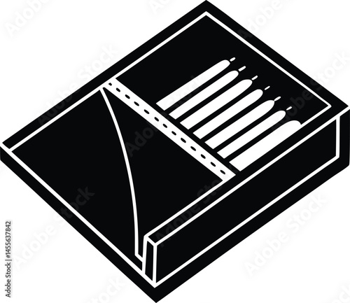 open matchbook on white background  .eps