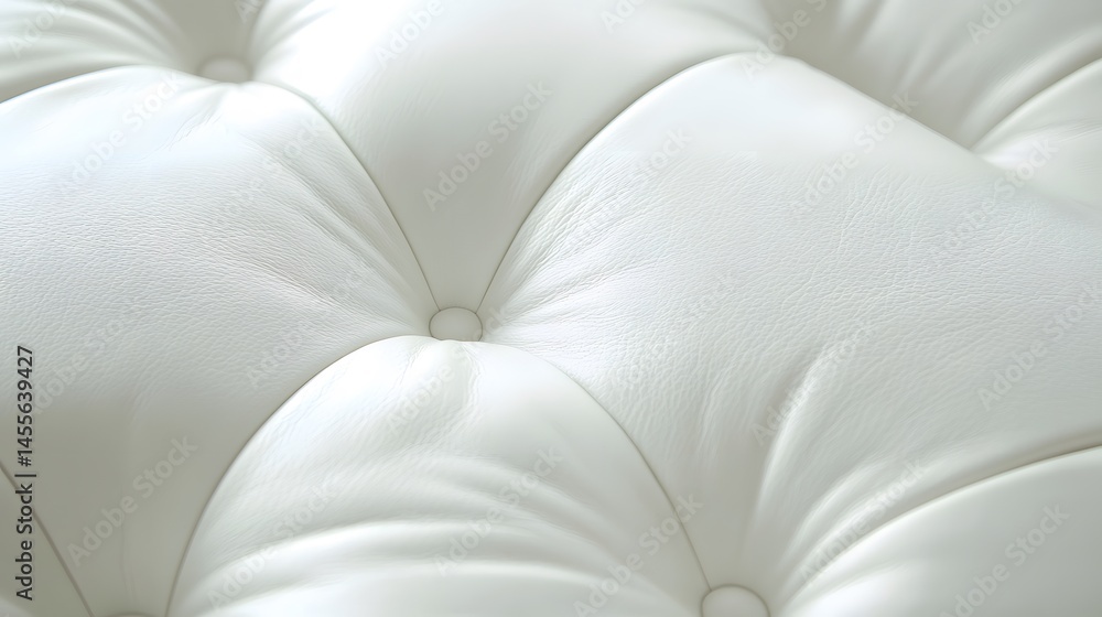 Naklejka premium Close-up view of white tufted upholstery texture.