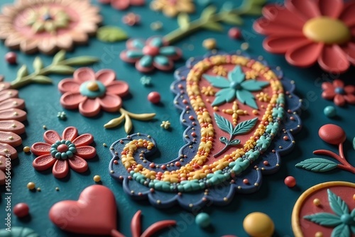 Subtle paisley motif, muted color palette, soft focus , decoration, organic, textile