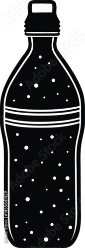 plastic water bottle with condensation on white 