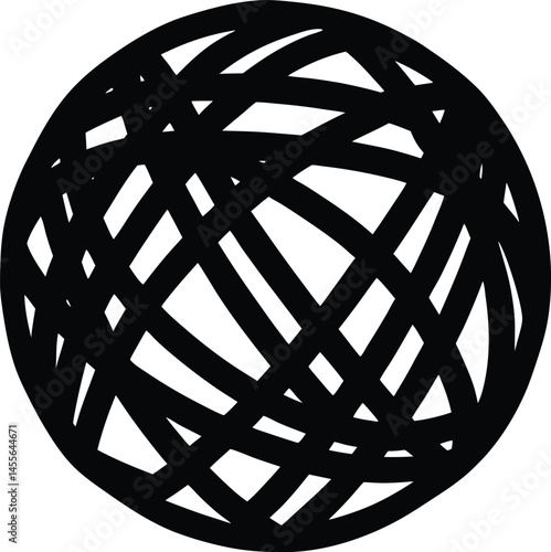 rubber band ball on white background 