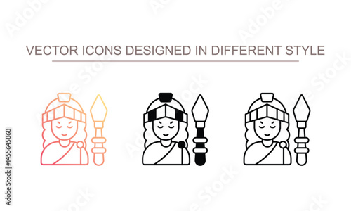 Athena icon design with white background stock illustration