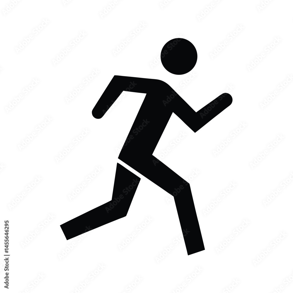 minimalist running figure icon vector art silhouette minimalist running figure icon vector art silhouette