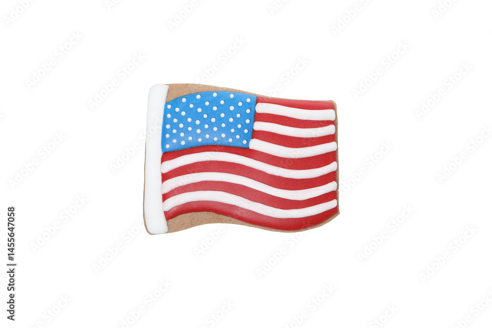 PNG,Cookies in the shape of the American flag, isolated on white background