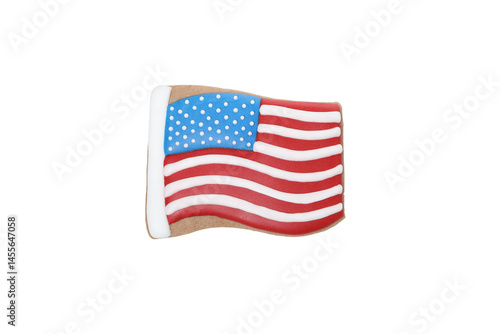 Obraz na płótnie PNG,Cookies in the shape of the American flag, isolated on white background w salonie