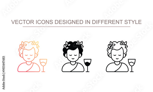 Dionysis icon design with white background stock illustration