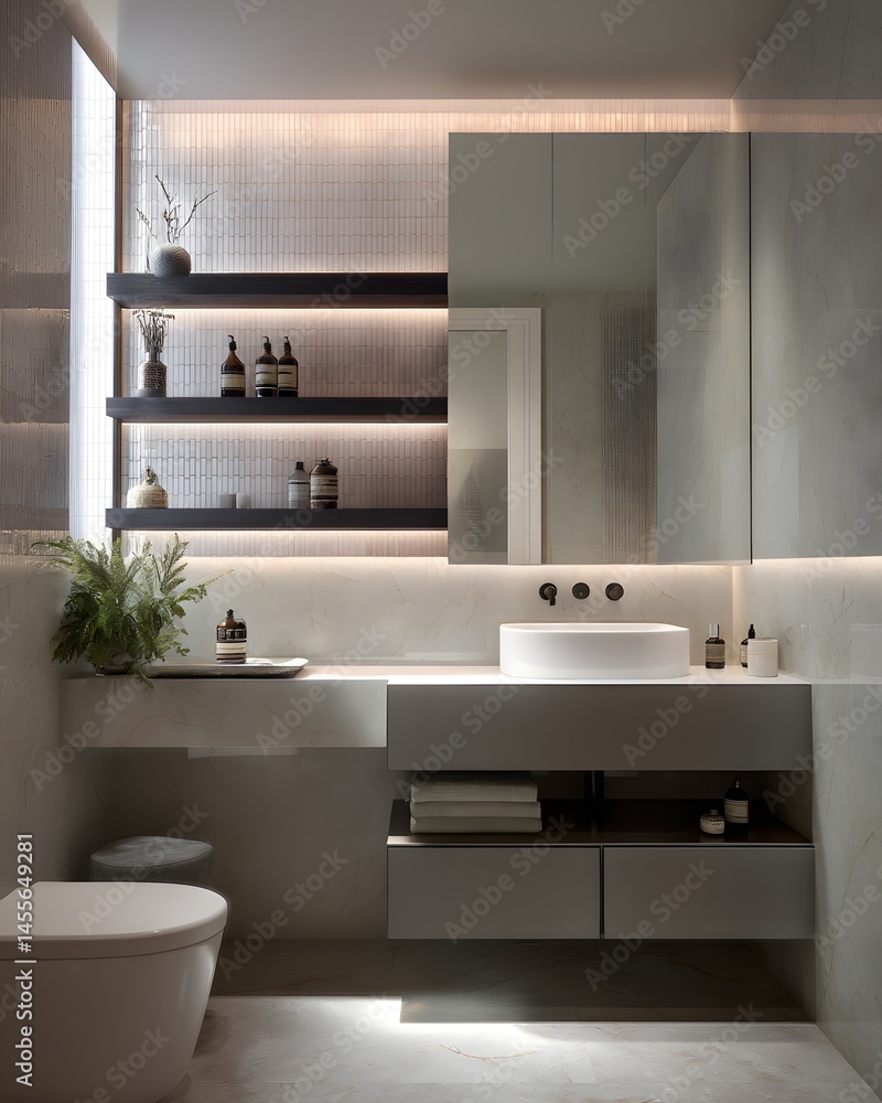 Creating a Serene Bathroom Retreat Blending Modern Minimalist Design with Natural Elements for a Relaxing and Functional Interior Space Concept Creating a Serene Bathroom Retreat Blending Modern Minimalist Design with Natural Elements for a Relaxing and Functional Interior Space Concept