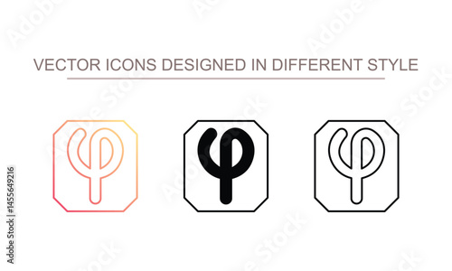 Phi icon design with white background stock illustration