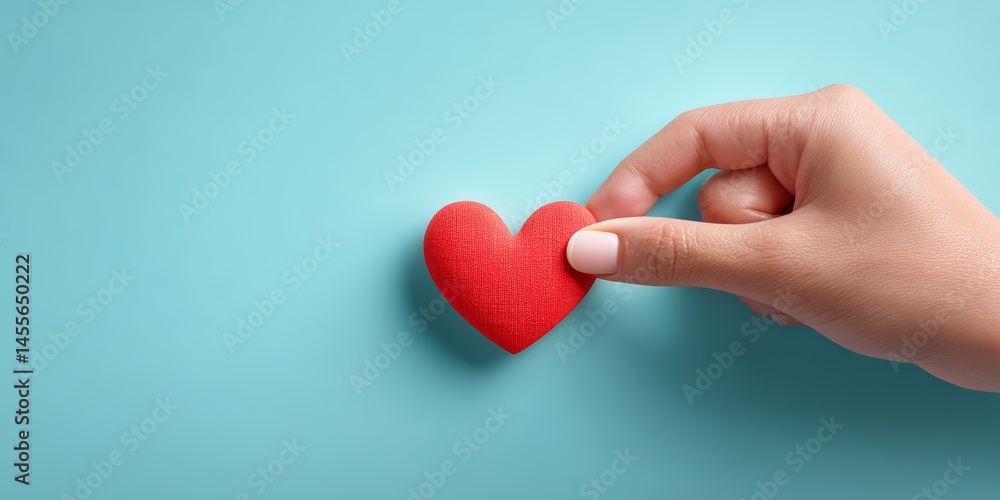 Heart icon placed in pocket against soft blue background Heart icon placed in pocket against soft blue background